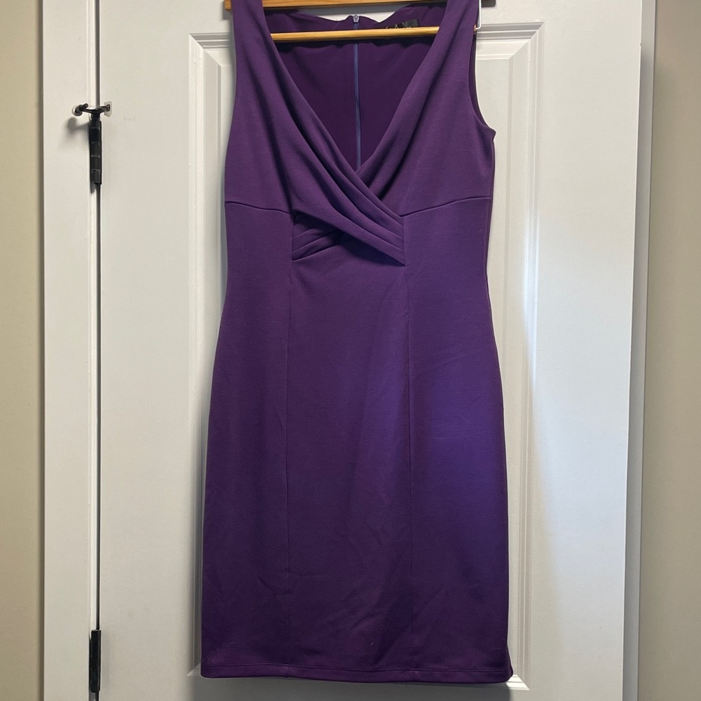 Elegant Purple Twist-Front Mini Dress